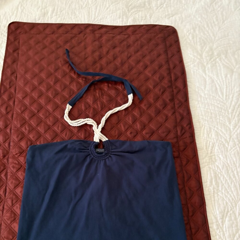 Strapless nautical top in dark Navy blue, Size Large